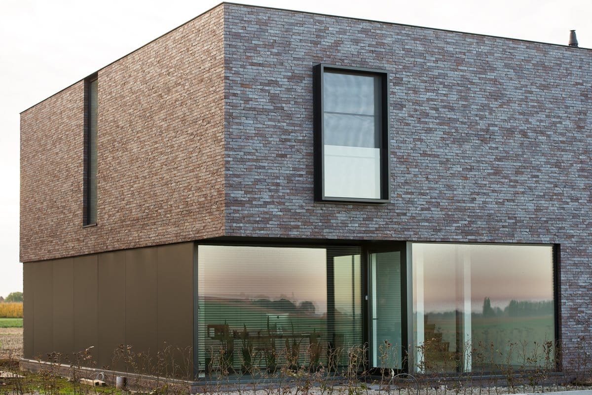Aluminium buitenschrijnwerk ramen deuren woning Lafelt Schüco Corswarem