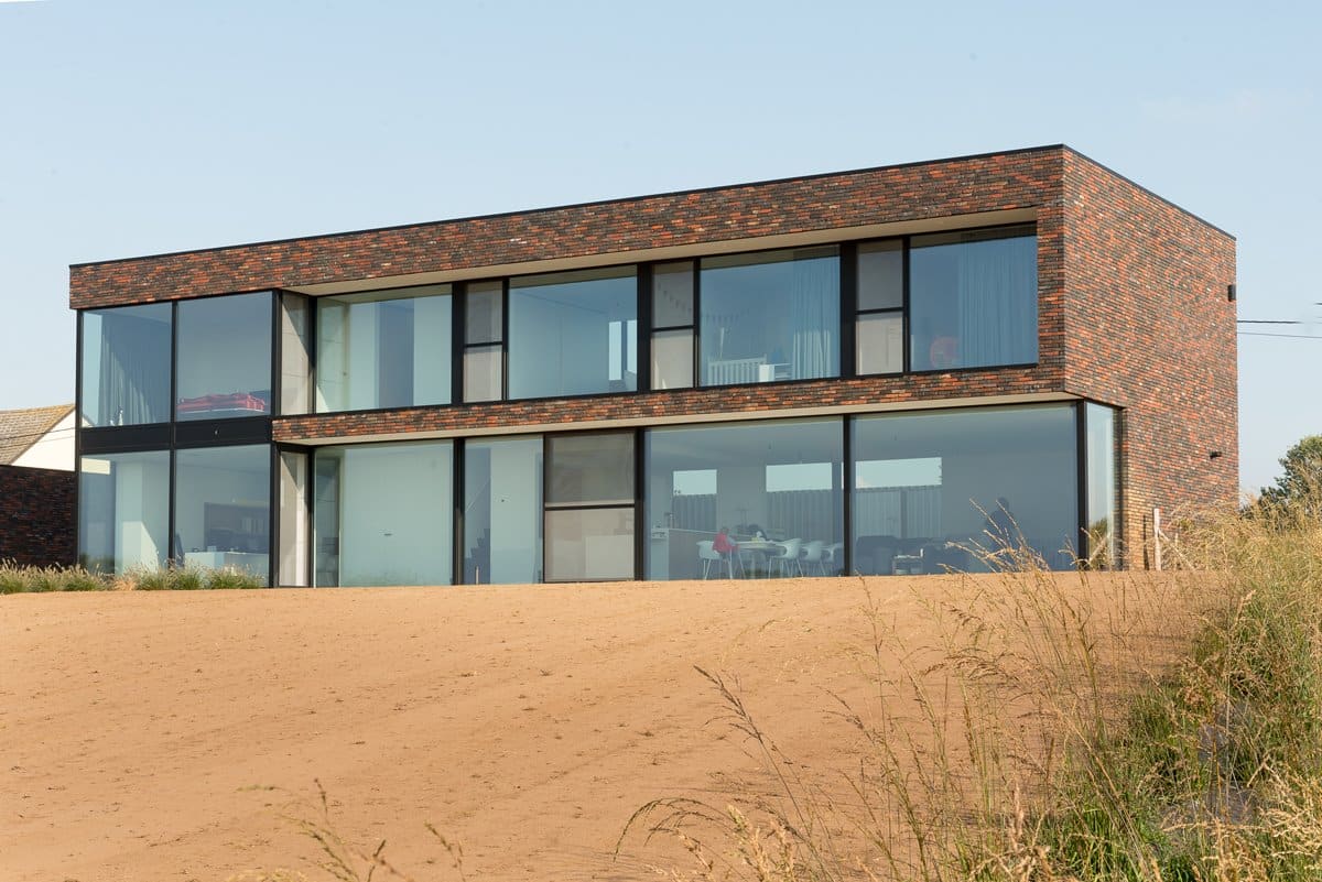 Aluminium buitenschrijnwerk ramen deuren woning Zichem Schüco Corswarem