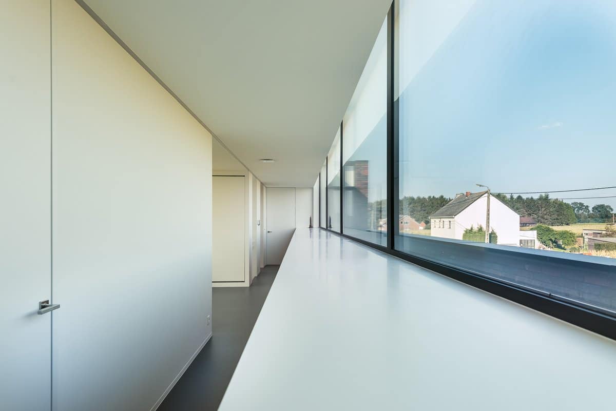Aluminium buitenschrijnwerk ramen deuren woning Zichem Schüco Corswarem