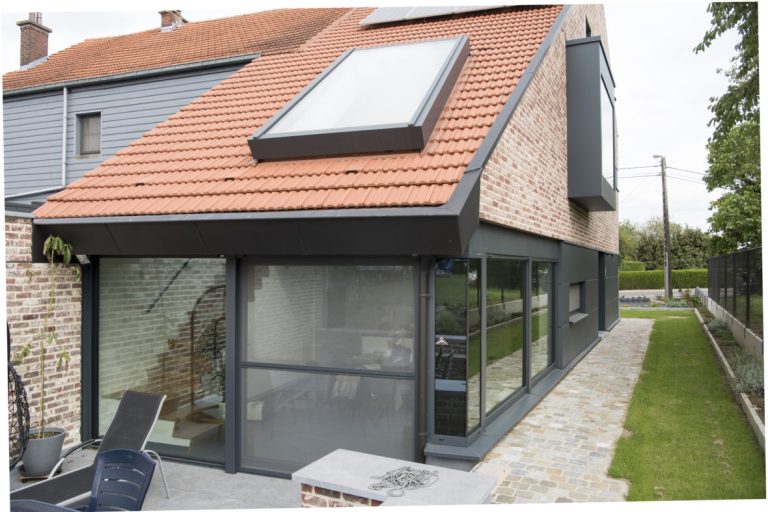 Aluminium buitenschrijnwerk ramen deuren woning Haasrode Schüco Corswarem