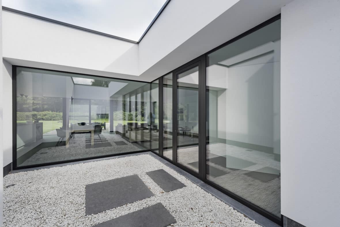 Aluminium buitenschrijnwerk ramen deuren Rotselaar Schüco Corswarem