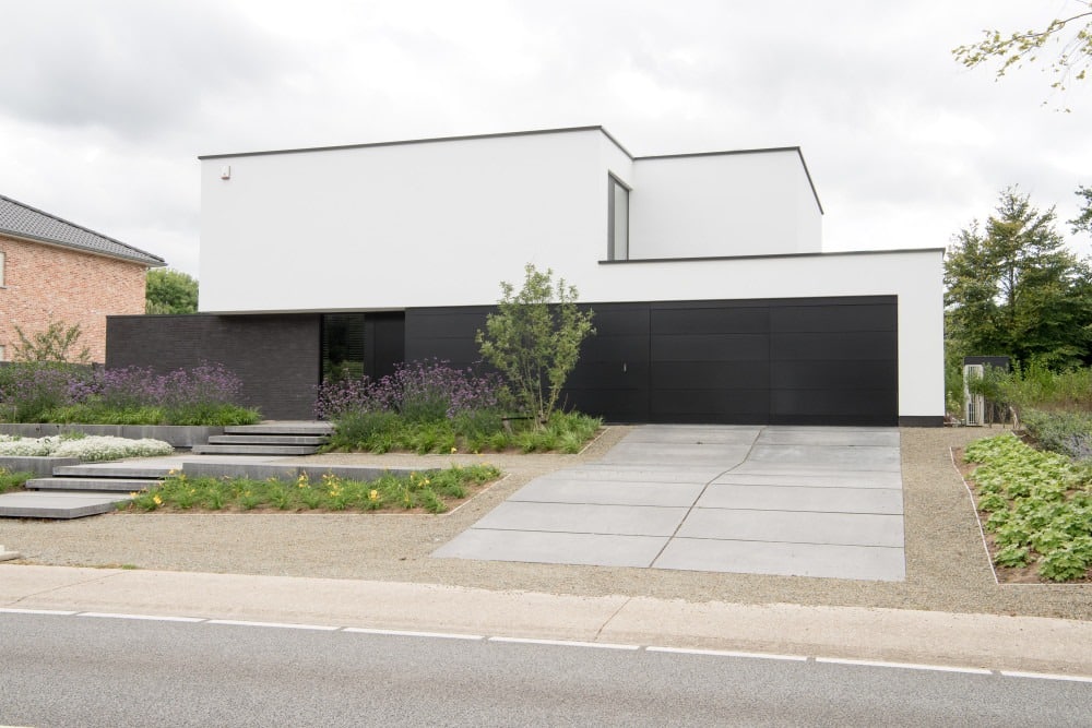 Aluminium buitenschrijnwerk ramen deuren woning Herk-de-Stad Schüco Corswarem