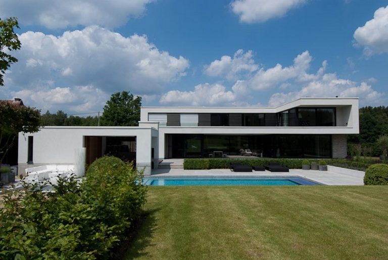 Gevelbekleding en aluminium buitenschrijnwerk ramen deuren woning Diest Schüco Corswarem