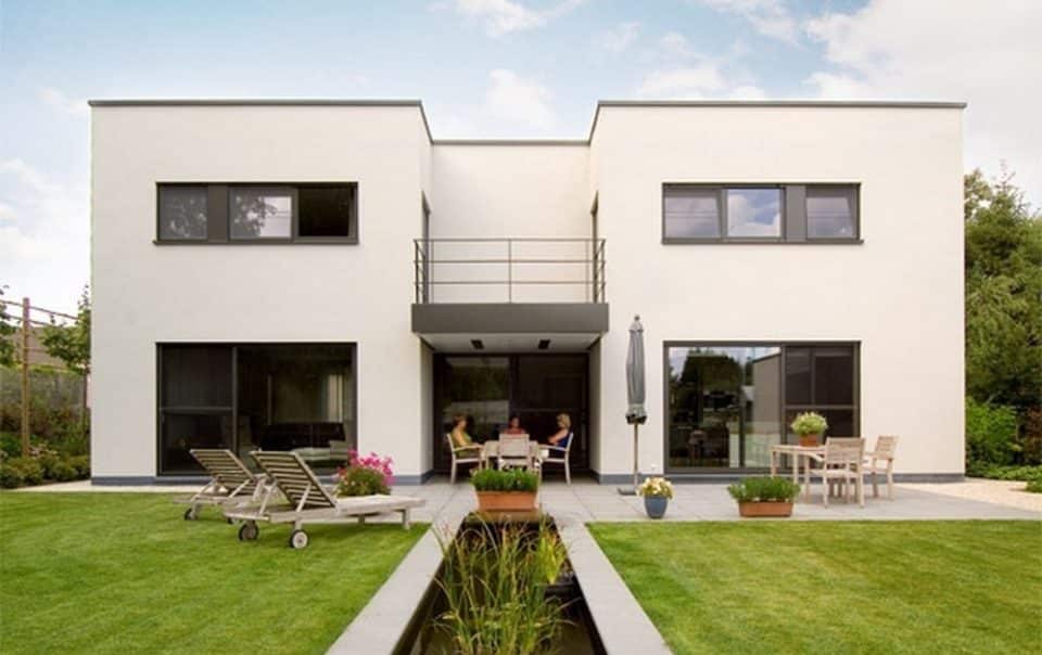 Aluminium buitenschrijnwerk ramen deuren woning Hasselt Schüco Corswarem