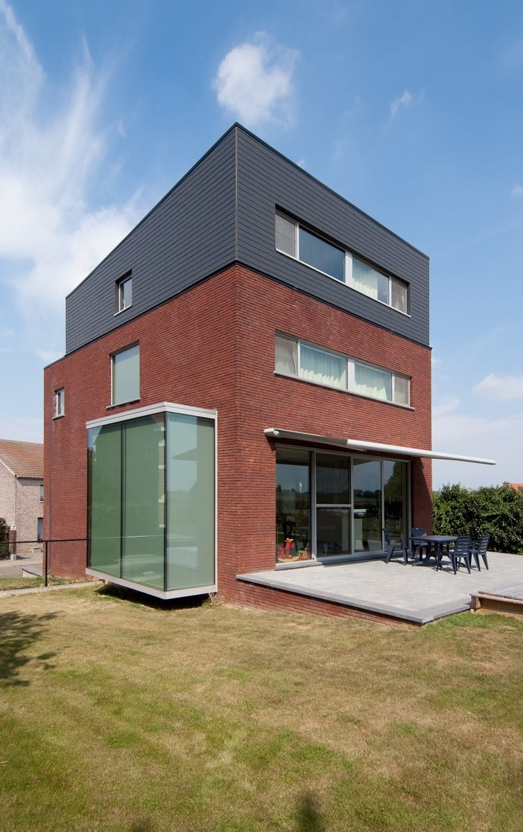 Aluminium buitenschrijnwerk ramen deuren woning Heers Schüco Corswarem