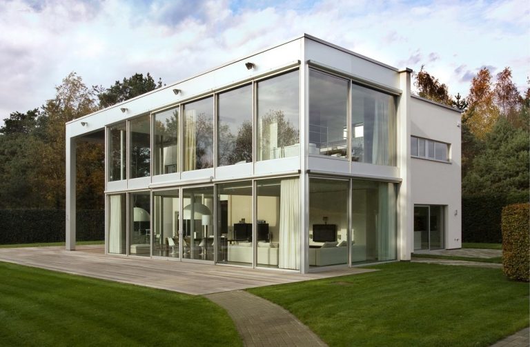 Aluminium buitenschrijnwerk ramen deuren woning Heusden-Zolder Schüco Corswarem